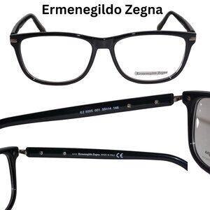 New Elegant Men's Black eyeglasses by Ermenegildo Zegna  EZ 5005 Shiny black